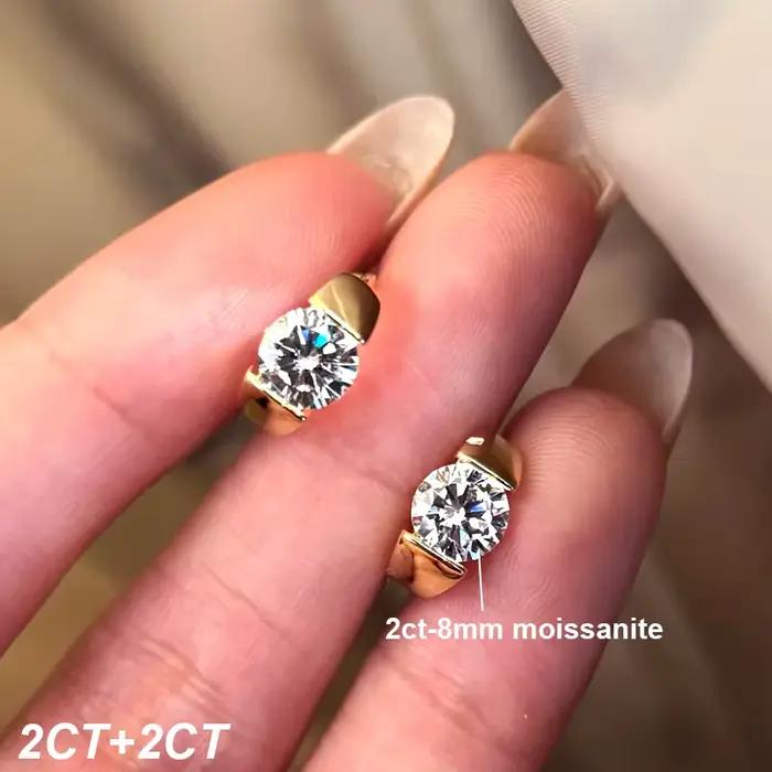Boucles d'oreilles BXINY en moissanite argent sterling 925 pour femmes romantiques occasions spéciales elegance chic