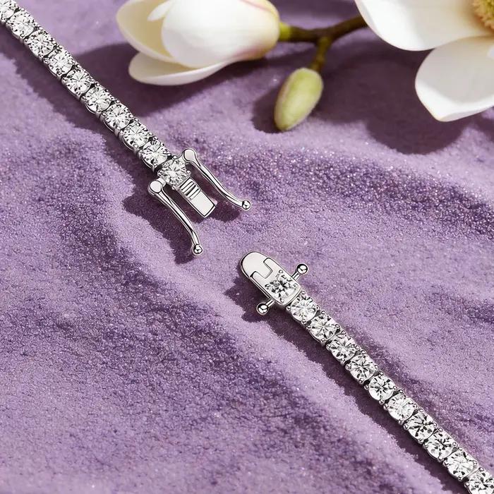 Bracelets tennis ronds en moissanite de 3 mm IOGOU