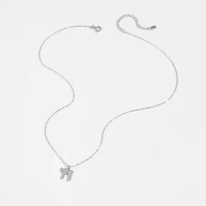 ANDYWEN Collier avec lettres hébraïques en argent 925