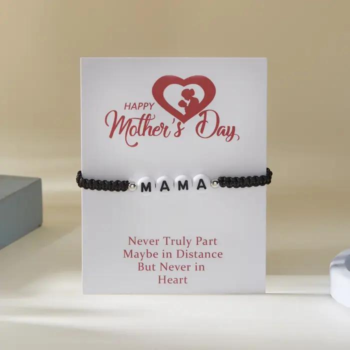 Bracelet en coton tissé à la main avec lettres personnalisables cadeau de fête des mères pour femmes style moderne ocassions spéciales