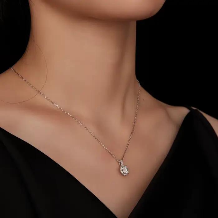Bamoer U – collier Moissanite 1CT en argent Sterling 925