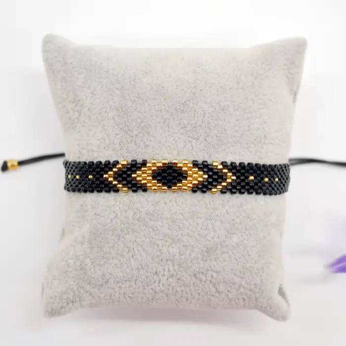 Bracelet de perles géométrie bohême motif de flèche créativité tissage à la main réglable femme simplicité ensemble de bracelets de perles de riz