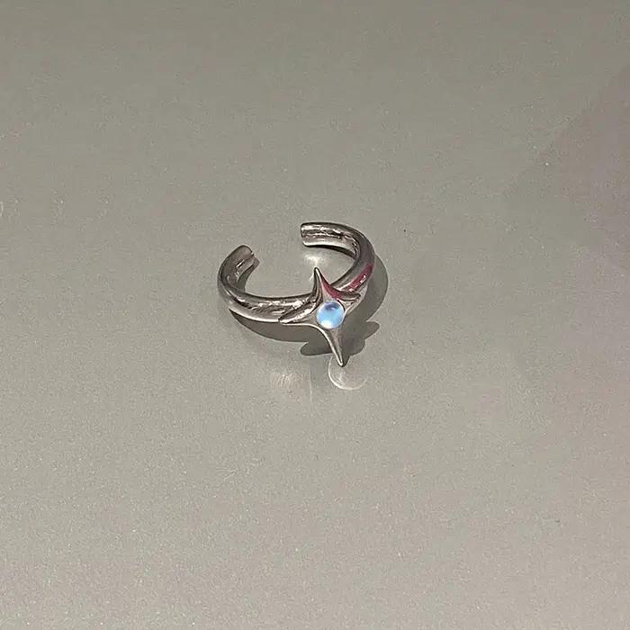 Bague ouverte Vintage en Forme d'Etoile Croisée Irégulière Punk Gothique Anneau Réglable Cadeau Bijoux Egirl Y2K Occasions Spéciales