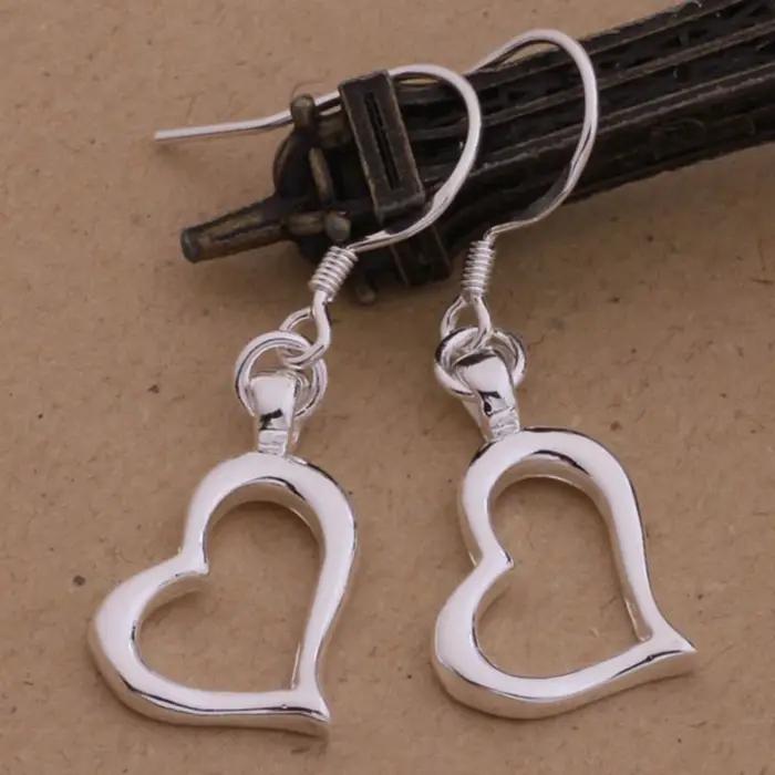 Boucles d'oreilles coeur en argent regardé 925 pour femme