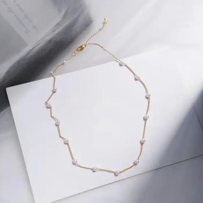 SUMENG nouvelles perles femmes cou chaîne Kpop perle dentelle couleur or Goth tour de cou bijoux sur