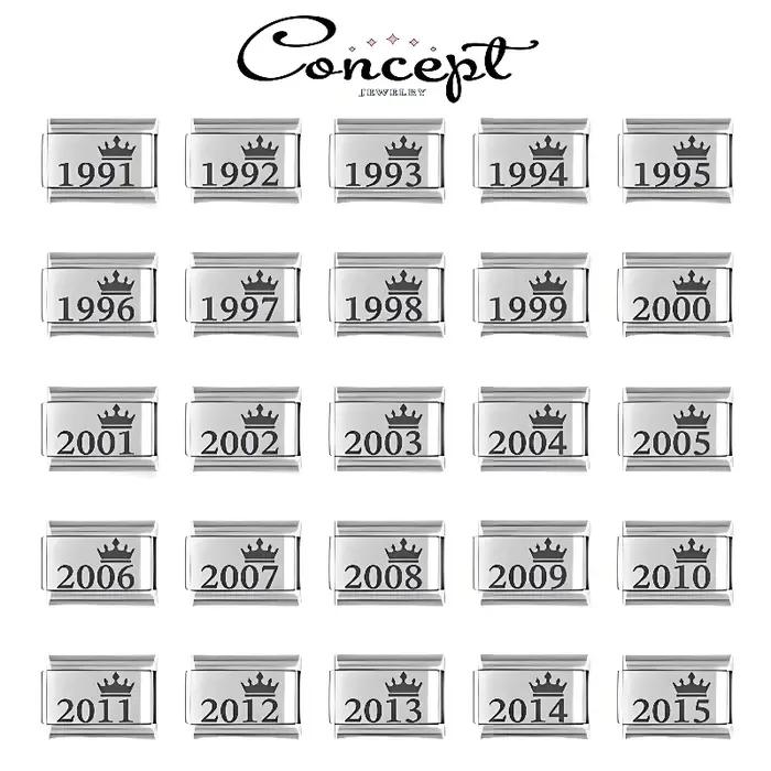 Nouveau 2025 mode populaire Original Date de naissance breloque liens ajustement 9mm Bracelet en acier inoxydable bijoux bricolage fabrication