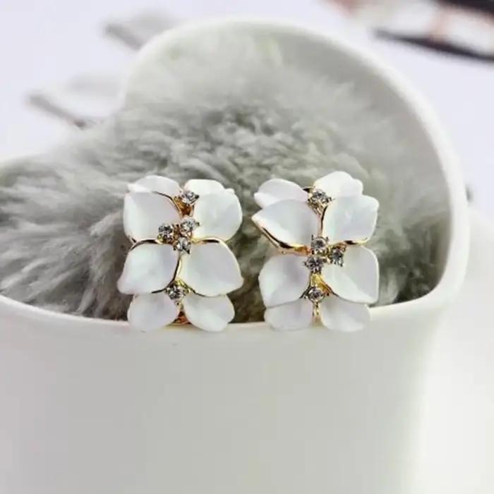 Boucles d'oreilles fleur de gardénia pour femmes