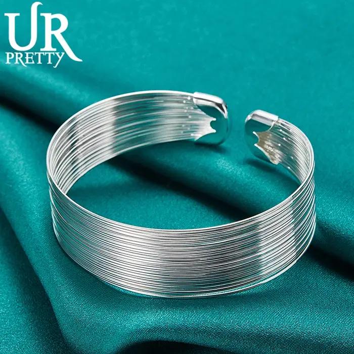 URPRETTY – Bracelet réglable multi-lignes en argent Sterling 925 pour femmes
