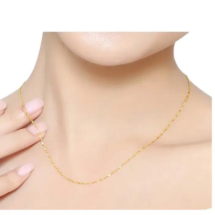 1mm mince 925 en argent Sterling couleur or ciel étoile lien chaîne Collier pour femmes filles bijoux Collares Kolye