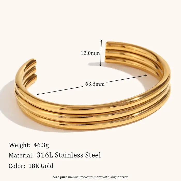 La. Muses-Bracelet en acier inoxydable plaqué or 18 carats