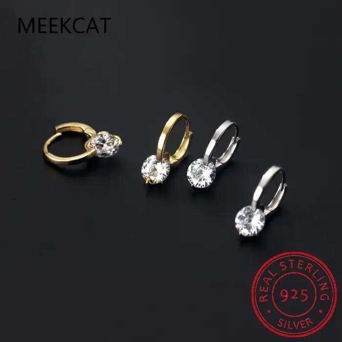 Ane1ct-Boucles d'Oreilles D Moissanite pour Femme et Fille