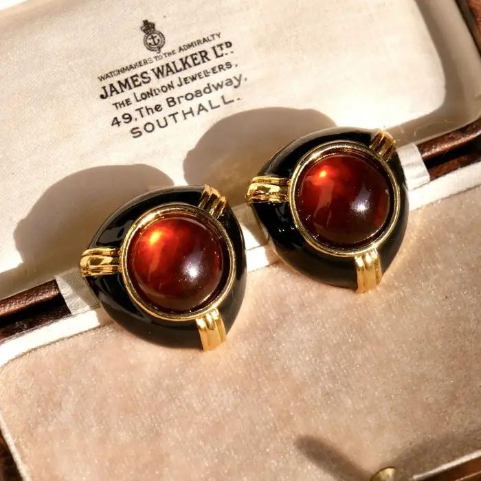Boucles d'oreilles de luxe en pierres précieuses plaquées or 18 carats
