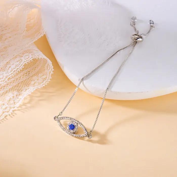 Bracelet de luxe léger en Zircon bleu pour femmes