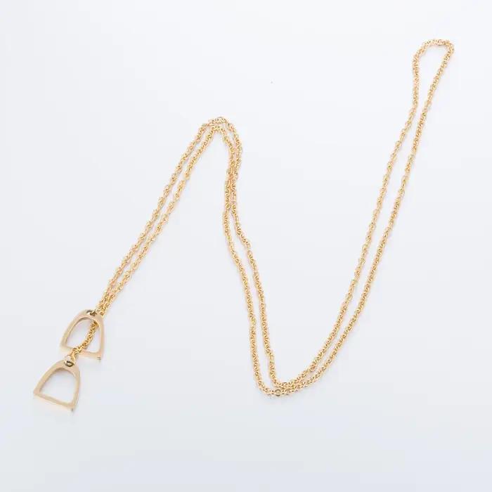 Collier de cheval en acier inoxydable pour femmes et filles, double étrier de cheval, Lariat, superp