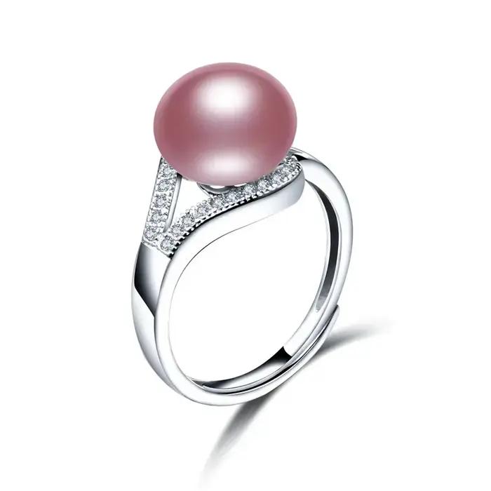 2020 nouveaux bijoux en perles à la mode bagues de luxe 100% véritable perle d'eau douce naturelle bague réglable pour