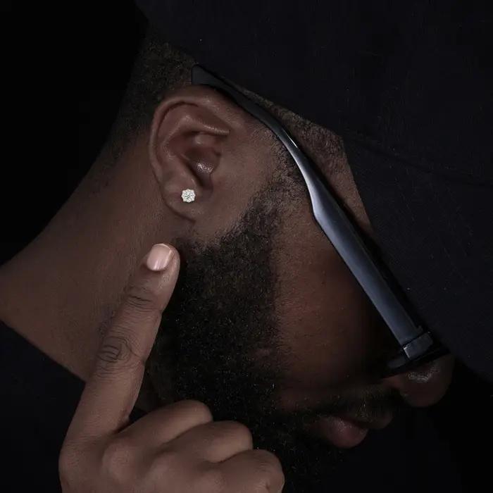 Boucles d'oreilles étoile à huit branches en Moissanite Bling D VVS pour hommes et femmes