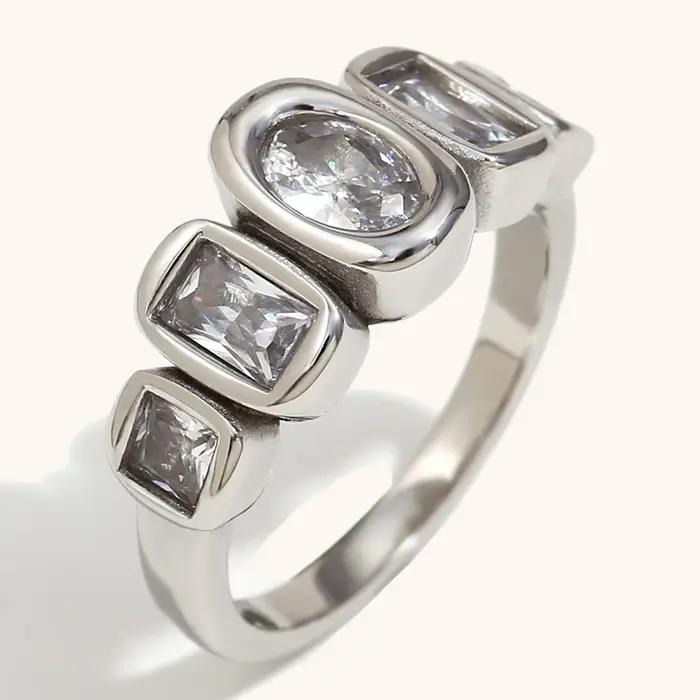 La. Muses – bague géométrique en Zircon brillant pour femmes