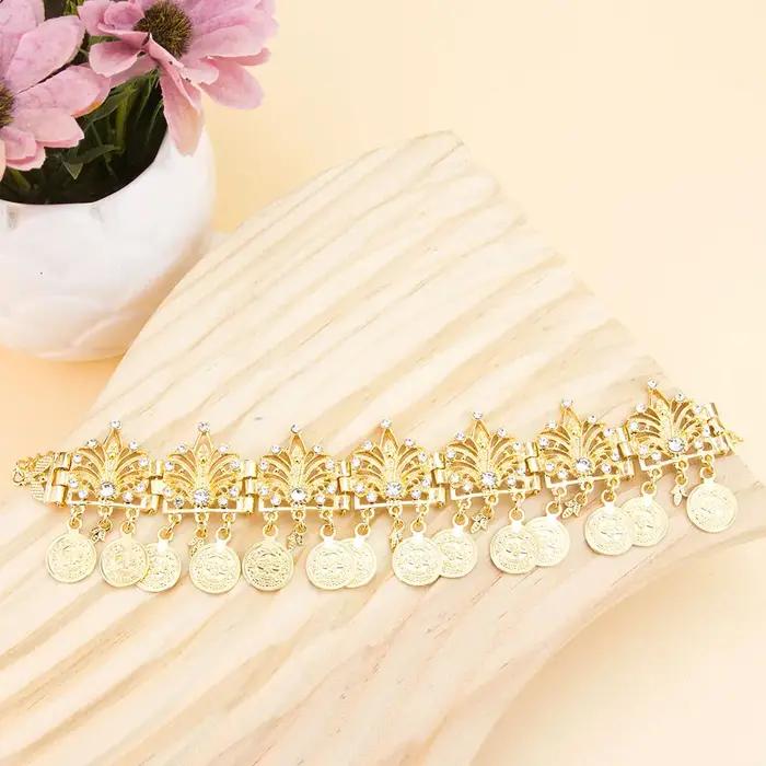 Sunspicems couleur or classique algérien traditionnel bijoux femmes chaîne de cheveux bandeau collie