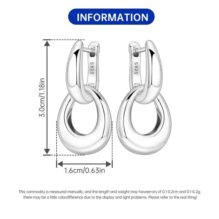 Boucles d'oreilles minimalistes PANPOKI en argent Sterling pour femmes, bijoux élégants et durables pour toutes les occasions spéciales