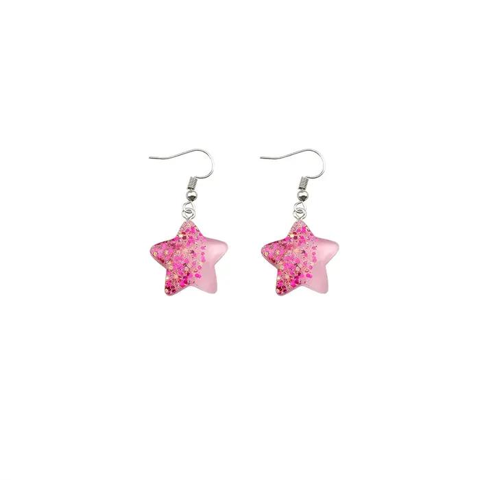 Femmes boucle d'oreille résine étoile boucles d'oreilles Costume Style à la mode enfants fille cadeaux bijoux faits à la main livraison directe en gros