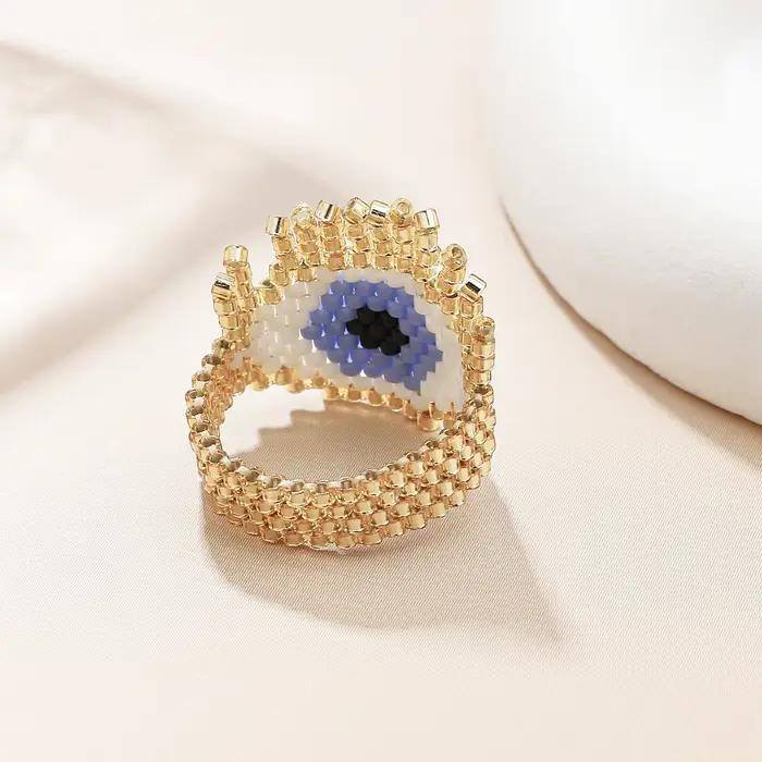KELITCH turc mauvais œil anneau Unique fête mode bijoux de protection Nazar Boncuk Design déclaration bague cadeau