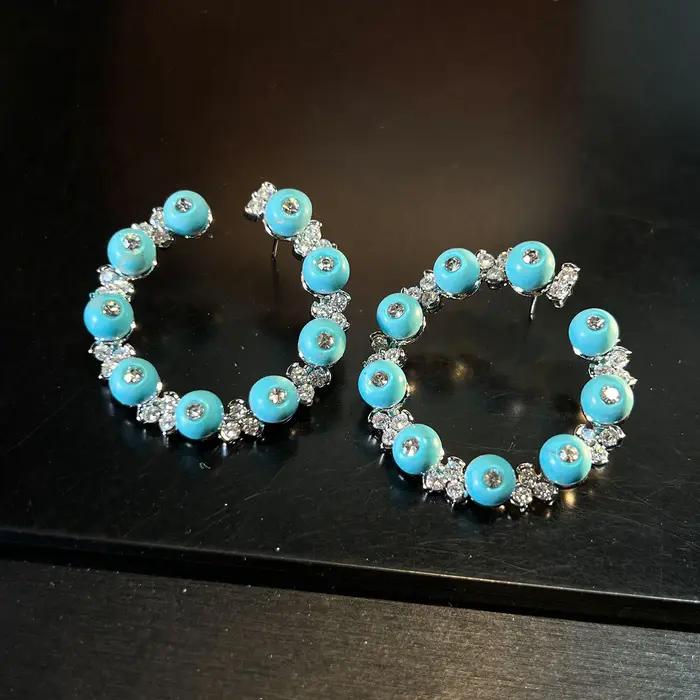 Nouveau modèle 2026 : Boucles d'oreilles élégantes pour femmes avec pierre précieuse ronde en agate,