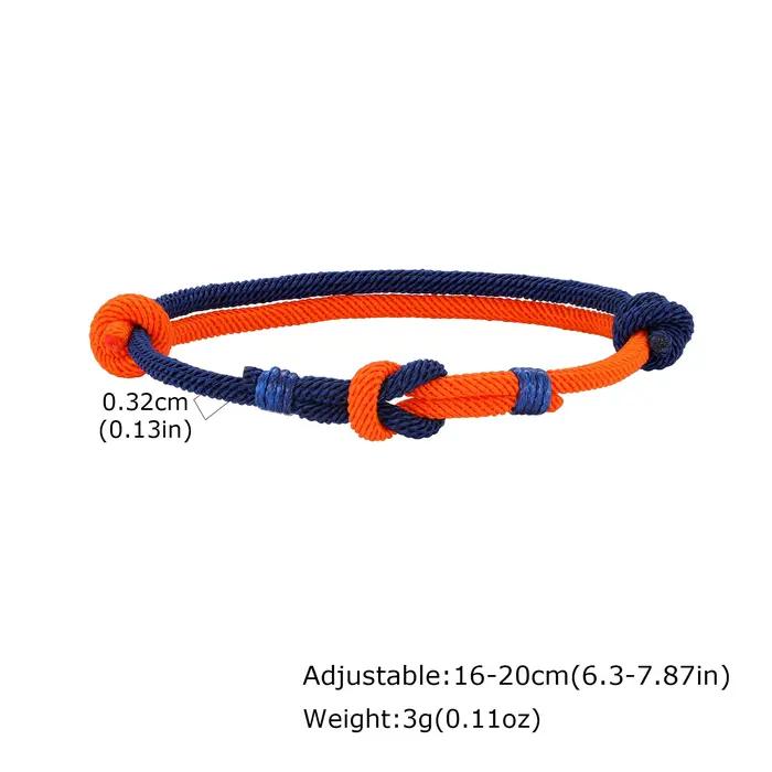 Bracelet en corde à nœud éternel bleu rouge pour hommes, Bracelet réglable à Double corde, cadeau po
