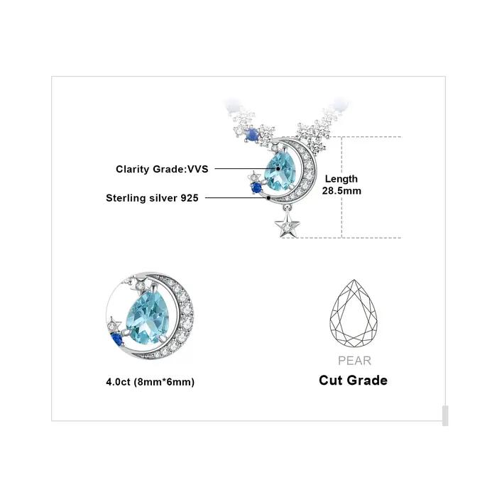JewelpopPalace-Collier en argent regardé 925 avec pendentif pour femme