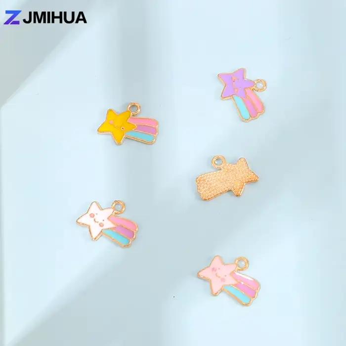 15pcs Émail Arc-En-Ciel Étoile Charmes Pour La Fabrication De Bijoux Fournitures Accessoires BRICOLAGE À La Main Boucles D'oreilles Pendentif Colliers Bracelets Cadeaux