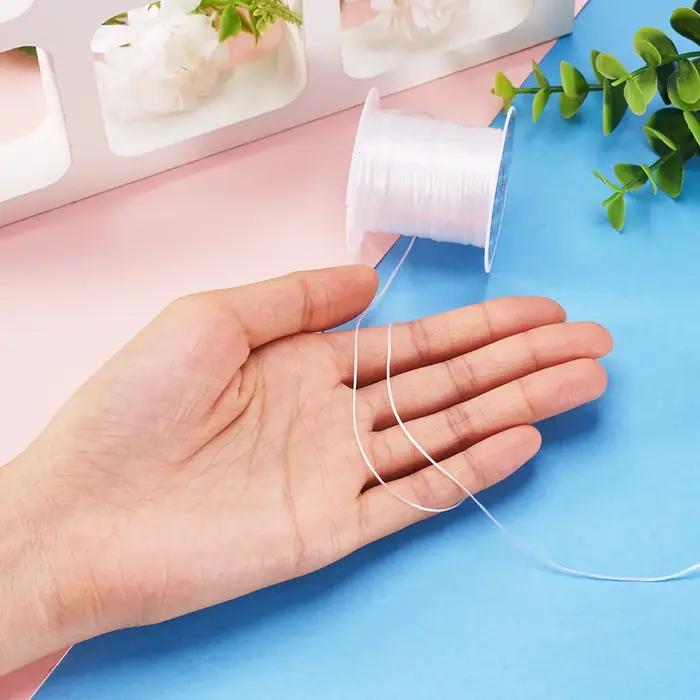 1 rouleau de fil élastique plat blanc de 0
