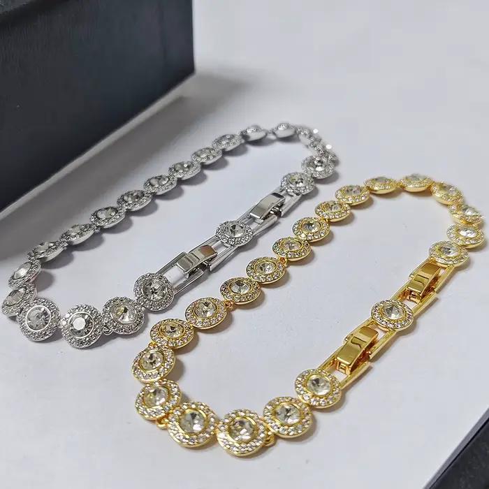 Bracelet tennis rond de luxe tendance pour hommes et femmes. Accessoires de bijoux de mode pour les soirées.