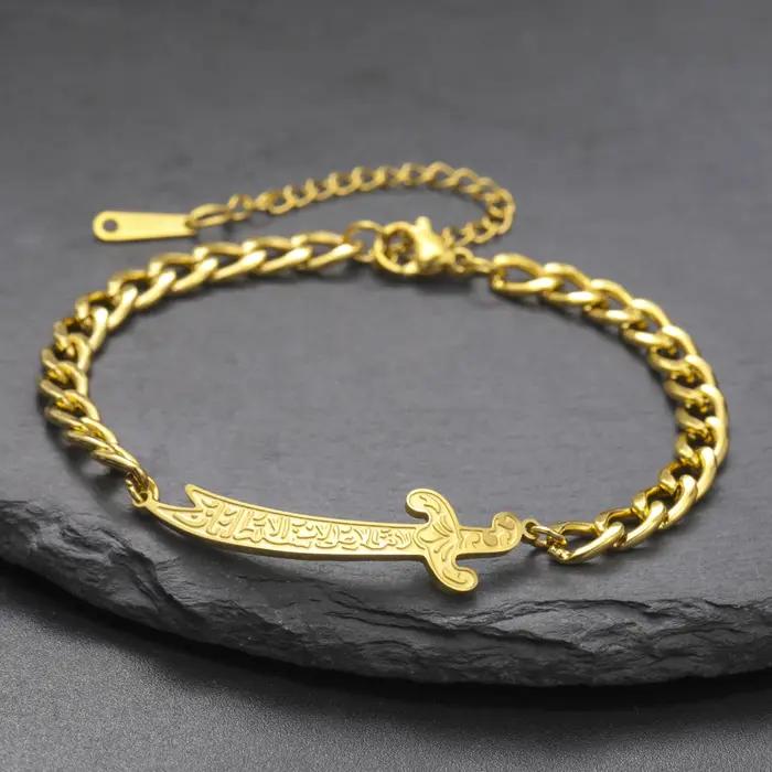 Amaxer Imam Ali Zulfiqar Bracelet épée pour femmes hommes bijoux en acier inoxydable amulette islamique cadeau en gros