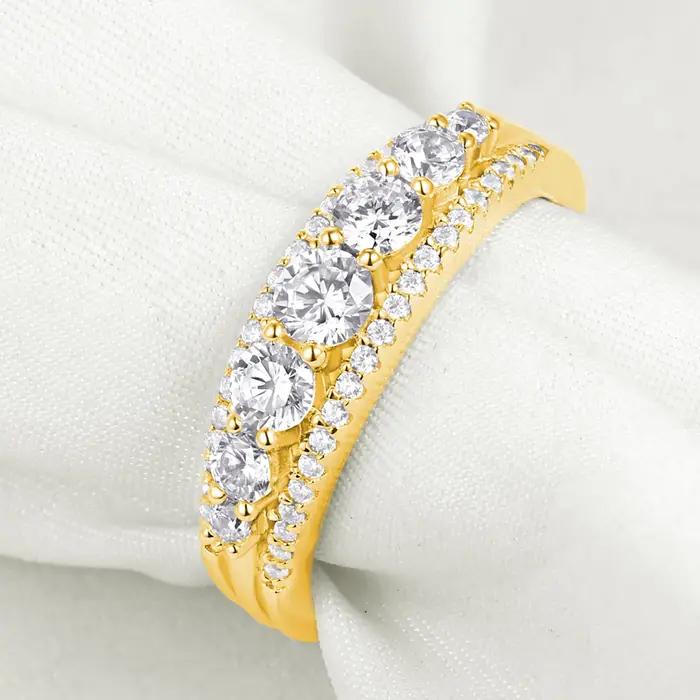 Newshe-Bague de fiançailles en argent regardé 925 pour femme