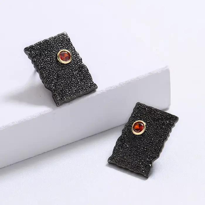 Boucles d'oreilles rectangulaires géométriques classiques pour femmes