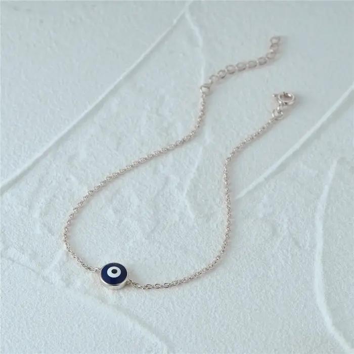 Aide-Bracelet à breloques mauvais œil en émail pour femme