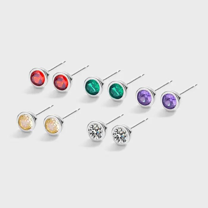 Boucles d'Oreilles Rondes en Diamant pour Femme