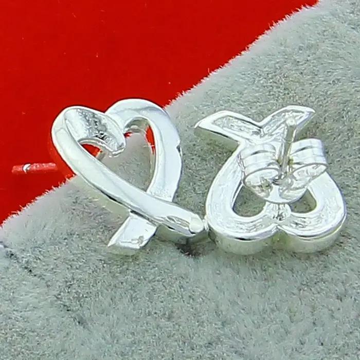 Boucles d'oreilles en forme de cœur en argent Sterling 925