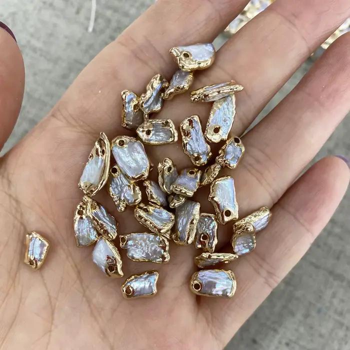 Perles naturelles breloques pour la fabrication de bijoux bracelet à bricoler soi-même accessoires de collier pendentifs 2 pièces