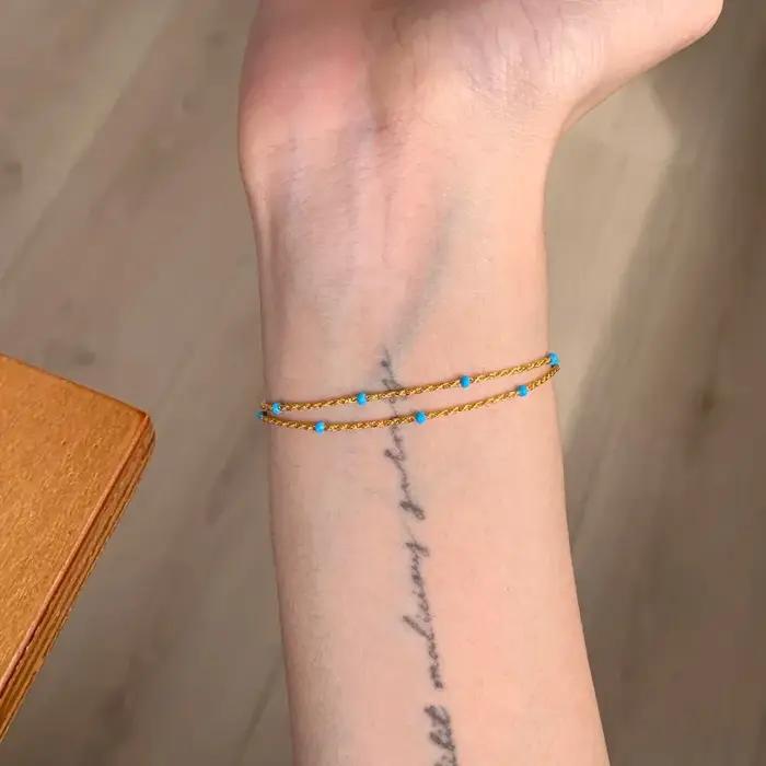 Bracelet minimaliste en chaîne Figaro pour femme