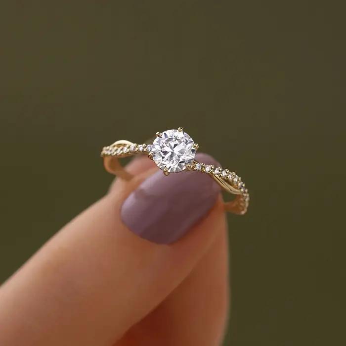 Bague en argent sterling 925 sertie de moissonite pour femmes occasions spéciales alliances de mariage partys soirées romantiques
