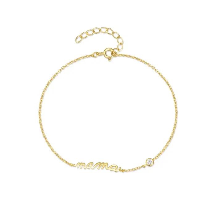 ROGHTS-Bracelet en Argent Sterling 925 avec Lettre MaMa pour Femme, Pendentif, Bijoux de Boutique, Cadeau de ixdes Mères, 2024
