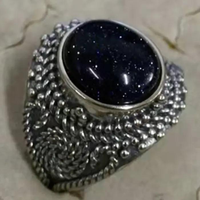 Bague en Lapis Lazuli et Labradorite Naturelle 10*12MM