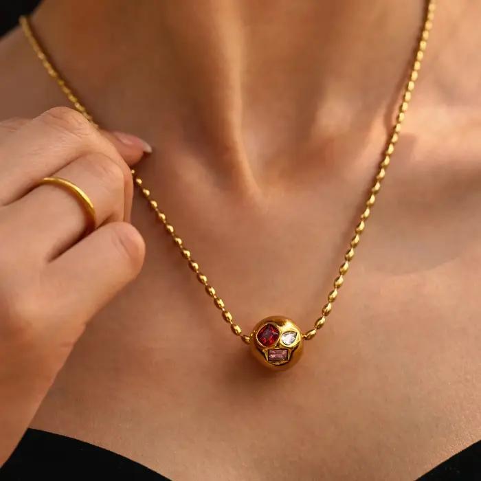 Collier chaîne en Zircon coloré pour femmes