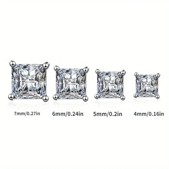 Boucles d'oreilles magnétiques en zircone carrée éblouissante