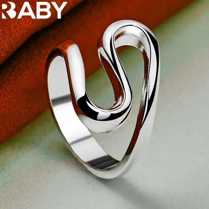URBABY 925 bague géométrique en argent Sterling taille 7-10 pour femmes hommes grâce bijoux tendance à la mode cadeaux de fête d'anniversaire