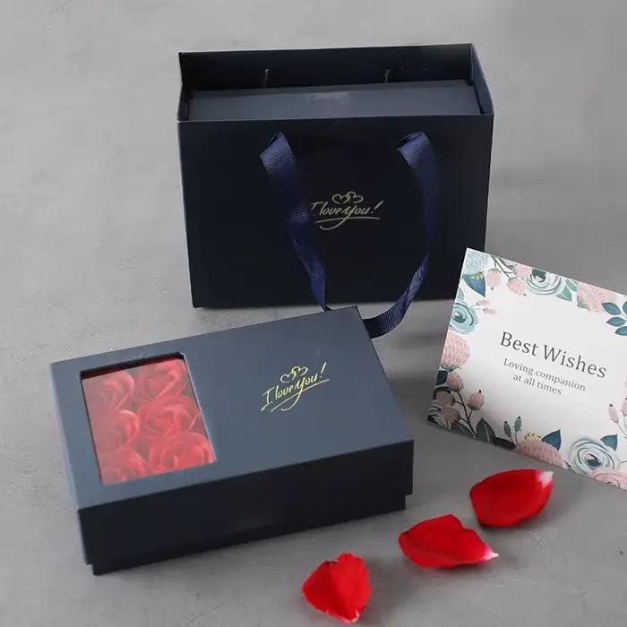 Boîte à bijoux Je T'aime boîte cadeau fleur boîte rangement bijoux boîte de présentation coffret cadeau bijoux occasion spéciale cadeau romantique mariage anniversaire saint-valentin