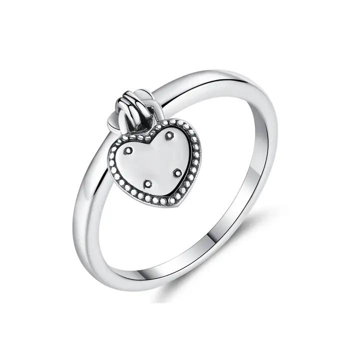 Bague en argent sterling 925 sertie de zirconium blanc et pierres précieuses pour femmes occasions d'engagement romantique et mignonnes