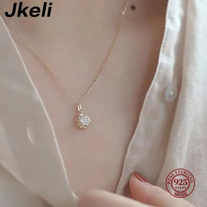 Jkeli – collier en argent Sterling 925 plaqué or 14 carats