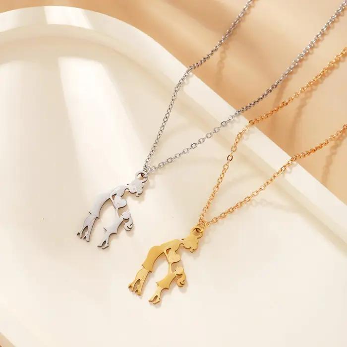 Collier pendentif famille maman fille pour femmes