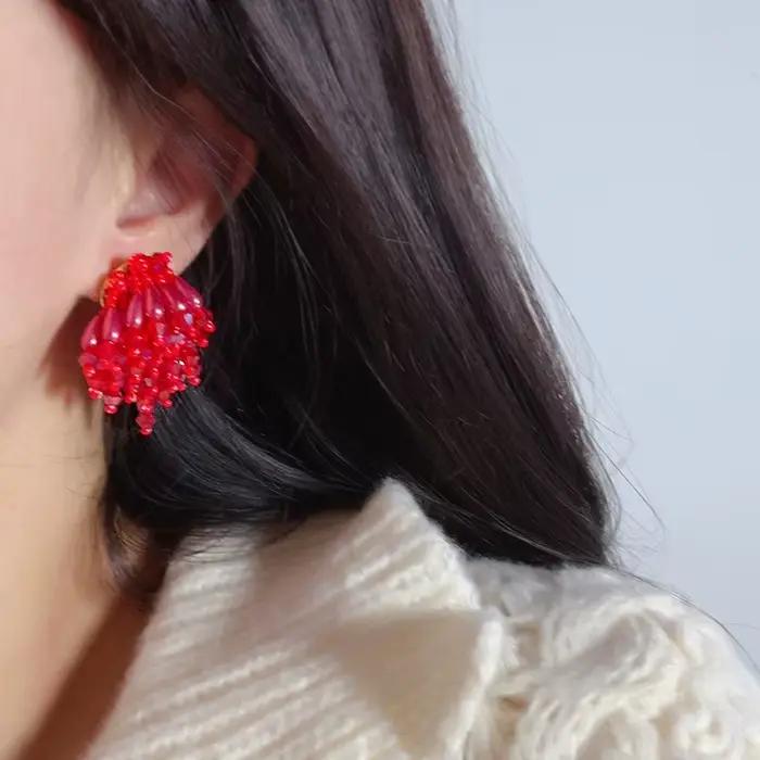 Boucles d'oreilles à pampilles cascade rouge personnalisées et polyvalentes